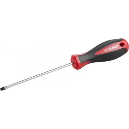 Отвертка ЗУБР &quot;МАСТЕР&quot;, Cr-v, эргономичная двухкомпонентная рукоятка, SL3,0x100мм 25061-3.0-100_z03 купить в Новом Уренгое
