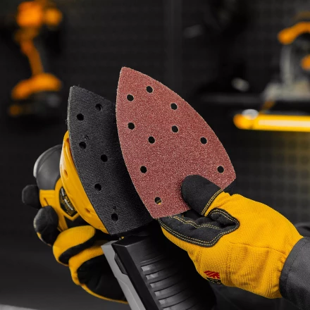 Треугольник абразивный на ворc. подложке под "липучку", перф., P 40, 150х150х100 мм, 5 шт. Denzel 738577 купить в Новом Уренгое