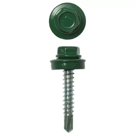 Саморезы ЗУБР &quot;ПРОФЕССИОНАЛ&quot; окраш., RAL 6002 зелен. лист, для крепл. кров. матер. к дерев. обреш., 4.8х29мм, 2500шт 4-300310-48-029-6002 купить в Новом Уренгое