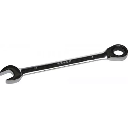 Ключ ЗУБР &quot;ПРОФИ&quot; гаечный комбинированный трещоточный, Cr-V сталь, хромированный, 19мм 27074-19 купить в Новом Уренгое