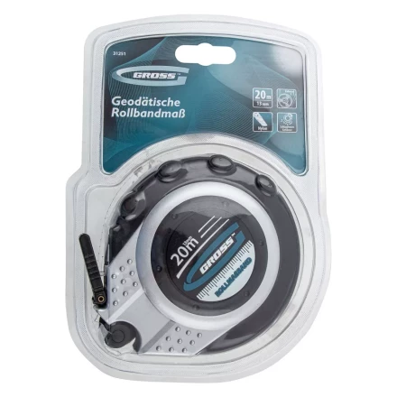 Рулетка геодезическая 20 м х 13 мм GROSS закр. корп. металл. лента нейлон двуст. Шкала 31251 купить в Новом Уренгое