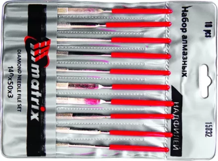 Набор надфилей алмазных 140х50х3 6 штук MATRIX 15831 купить в Новом Уренгое