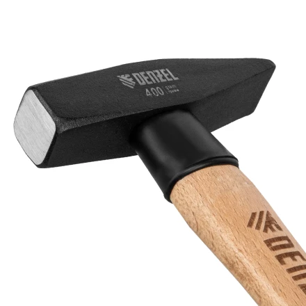 Молоток слесарный, 400 г Denzel, кованый квадратный боек, буковая рукоятка, 10428 купить в Новом Уренгое