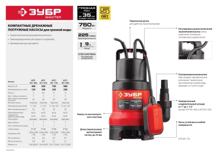 Насос дренажный НПГ-М1-900 серия МАСТЕР купить в Новом Уренгое