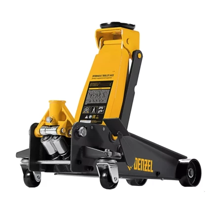 Домкрат гидравлический подкатной 3 т, с фиксатором, быстрый подъем, 135-480 мм, профессиональный Denzel 51138 купить в Новом Уренгое