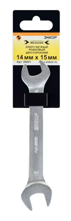 Ключ гаечный рожковый двусторонний 14х15 Энкор 26021 купить в Новом Уренгое