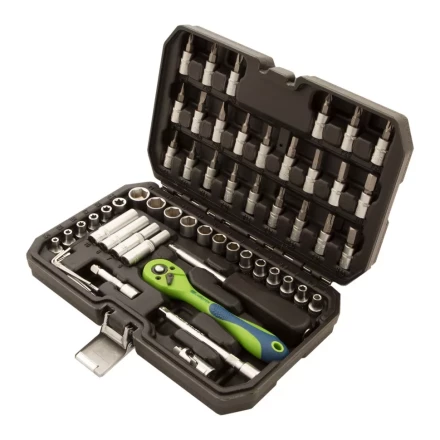 Набор инструментов 56 предметов, CrV, 1/4&quot; Сибртех 13525 купить в Новом Уренгое