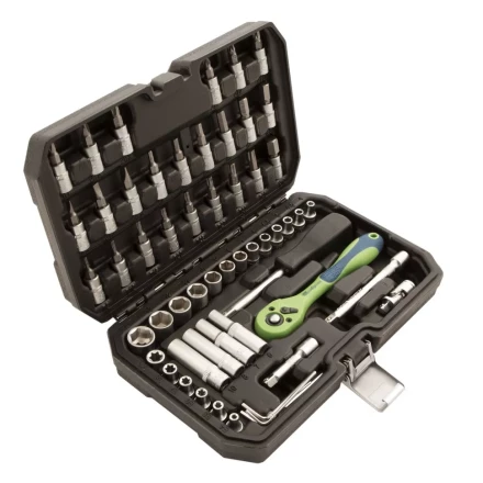 Набор инструментов 56 предметов, CrV, 1/4&quot; Сибртех 13525 купить в Новом Уренгое