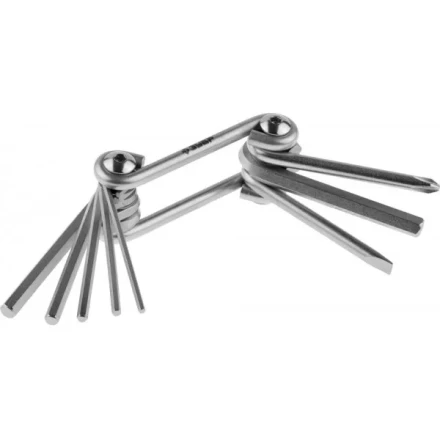 Набор ЗУБР Ключи &quot;МАСТЕР&quot; имбусовые складные, Cr-V сталь, сатинированное покрытие, HEX 2-6 мм, SL 5 мм, PH № 2, 8-в-1 27420-H8 купить в Новом Уренгое