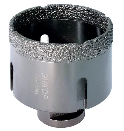 Коронка алмазная по керамограниту D 64 мм для УШМ сух. рез Энкор 48314 купить в Новом Уренгое