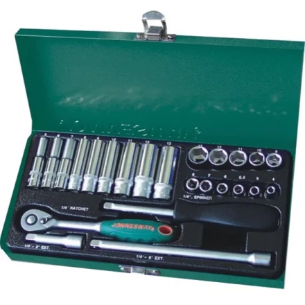 Набор головок торцевых 1/4&quot;DR 4-13мм 25предметов Jonnesway S04Н2125S 47199 купить в Новом Уренгое