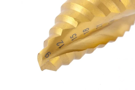 Сверло ступенчатое 9-12-15-18-21-24-27-30-33-36 мм HSS спиральный Профиль шестигранный хвостовик Matrix 72358 купить в Новом Уренгое