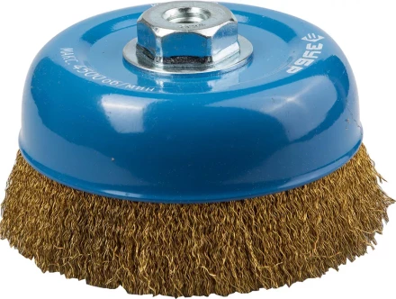 ЗУБР &quot;ПРОФЕССИОНАЛ&quot;. Щетка чашечная для УШМ, витая латунированная стальная проволока 0,3мм, 150ммхМ14 3526-150_z02 купить в Новом Уренгое