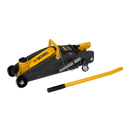 Домкрат гидравлический подкатной Denzel с фиксатором 2,8 т 135-385 мм в кейсе 51156 купить в Новом Уренгое