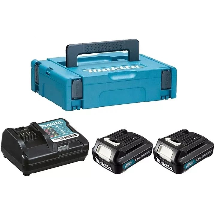 Набор 2 аккумулятора BL1016B + зарядное устройство DC10DW (12В, 1.5Ач, Li-ion, MakPac) Makita 197644-6 купить в Новом Уренгое
