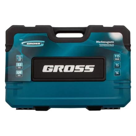 Набор инструментов 115 предметов, 120 зубьев, CrV, 1/4&quot;, 1/2&quot; Gross 14152 купить в Новом Уренгое