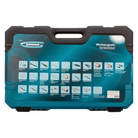 Набор инструментов 115 предметов, 120 зубьев, CrV, 1/4&quot;, 1/2&quot; Gross 14152 купить в Новом Уренгое