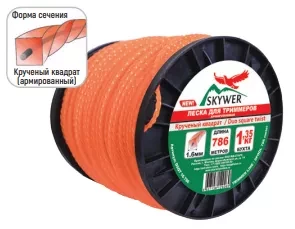 Леска для триммера DUO SQUARE TWIST (квадрат крученый армированный) 4,0мм Х 120м купить в Новом Уренгое
