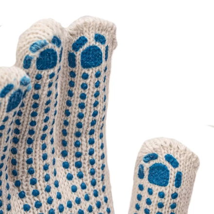 Перчатки трикотажные, с 2хПВХ точкой, 7 класс// Россия 67824 купить в Новом Уренгое