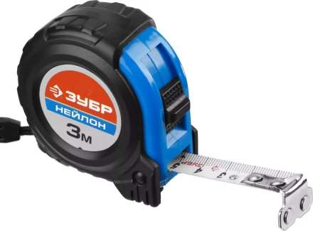 Рулетка ЗУБР "НЕЙЛОН", нейлоновое покрытие, упрочненное полотно, ударопрочный обрезиненный корпус, 3м/16мм 34056-03-16_z01 купить в Новом Уренгое