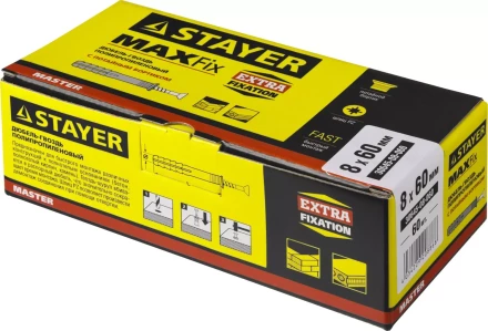 Дюбель-гвоздь полипропиленовый, потайный бортик, 8 x 60 мм, 60 шт, STAYER Master 30645-08-060 30645-08-060 купить в Новом Уренгое