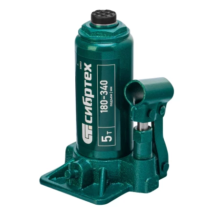 Домкрат гидравлический бутылочный Сибртех 50803, 5 т, 180-340 мм купить в Новом Уренгое
