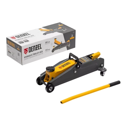 Домкрат гидравлический подкатной Denzel 51230, 2 т, 135-385 мм купить в Новом Уренгое