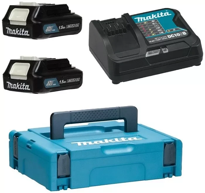 Набор 2 аккумулятора BL1016B + зарядное устройство DC10SB (12В, 1.5Ач, Li-ion, MakPac) Makita 197652-7 купить в Новом Уренгое