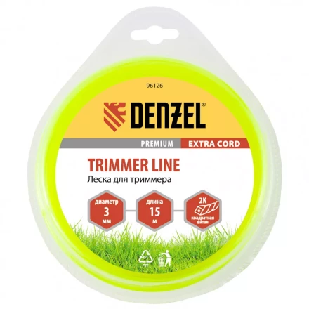 Леска для триммера двухкомпонентная квадрат 3,0 мм 15 м Extra cord Denzel 96126 купить в Новом Уренгое