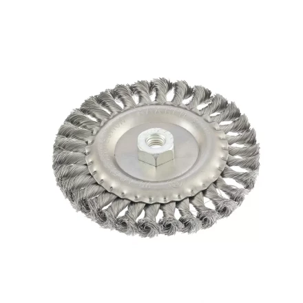 Щетка для УШМ 150 мм М14 плоская крученая проволока 0,8 мм MTX 74645 купить в Новом Уренгое