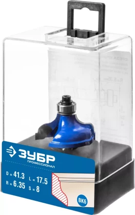 ЗУБР 41.3 x 18 мм, радиус 6.3 мм, фреза кромочная калевочная №5, Профессионал (28706-41.3) купить в Новом Уренгое