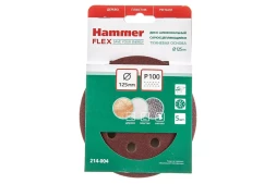 Круг шлиф. самосцепляющийся HAMMER 125мм P100 8отв.