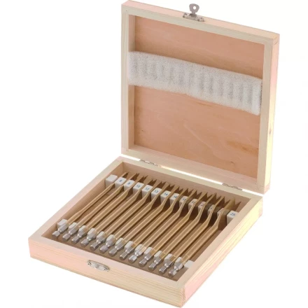 Набор сверл перовых по дереву 6-8-10-12-13-14-16-18-19-20-22-24-25 мм 13 штук деревянный кейс MATRIX 70442 купить в Новом Уренгое