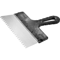 Шпатель ЗУБР "СТАНДАРТ" фасадный, стальное полотно, 250мм, зуб 6х6 10053-25