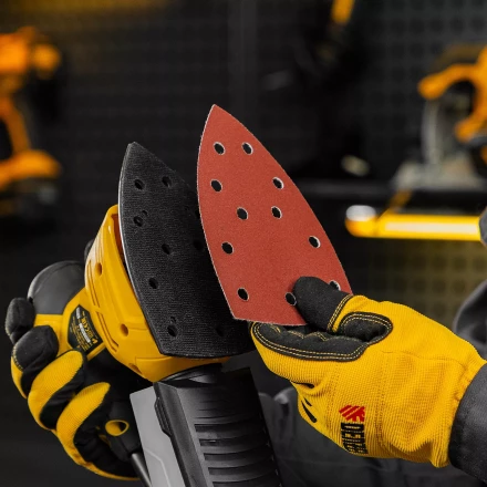 Треугольник абразивный на ворc. подложке под "липучку", перф., P 180, 150х150х100 мм, 5 шт. Denzel 738647 купить в Новом Уренгое