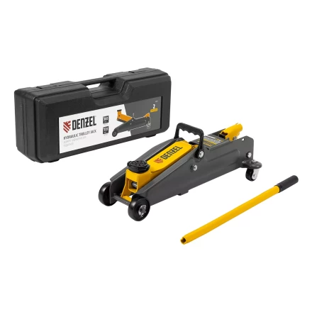 Домкрат гидравлический подкатной Denzel 51231, 2 т, 135-385 мм, в пласт. кейсе купить в Новом Уренгое