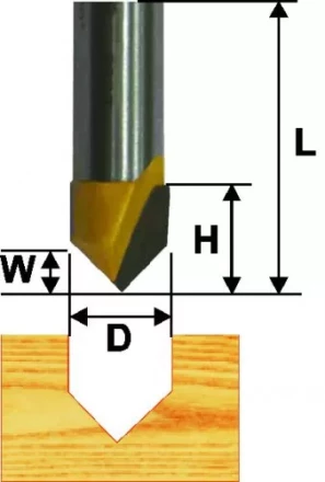 Фреза пазовая галтельная ф12,7 мм V-обр 90 град. хвостовик 8 мм Энкор 46090 купить в Новом Уренгое