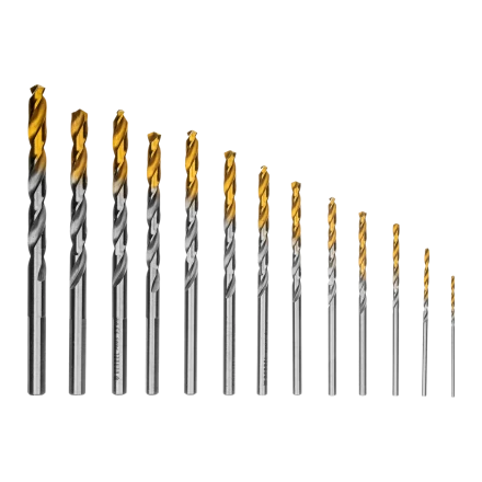Набор сверл по металлу Denzel 723002, 1,5-6,5мм, Р6М5-TiN, Golden Tip, 13 шт купить в Новом Уренгое
