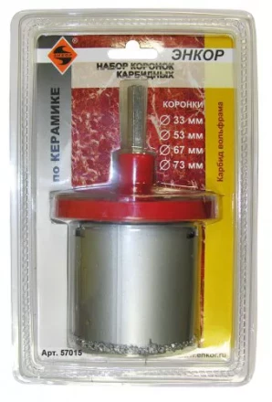 Набор коронок карбидных по керамике 6 предметов Энкор 57015 купить в Новом Уренгое