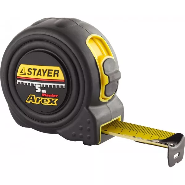 Рулетка STAYER "PROFI" "AREX", двухкомпонентный противоударный корпус, упрочненное полотно, 5м/19мм 3410-05_z01 купить в Новом Уренгое