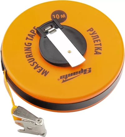 Рулетка геодезическая 10 м х 12,5 мм SPARTA ПВХ закрытый круглый корпус 312115 купить в Новом Уренгое
