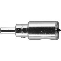 Коронка ЗУБР алмазная в сборе по кафелю, керамике с центрирующим сверлом и имбусовым ключом, зерно 60, 20мм 29850-20