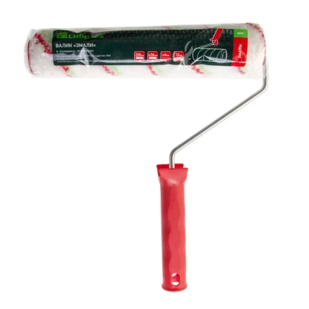 Валик &quot;Эмали&quot; , 250 мм, ворс 12 мм, D - 36 мм, D ручки - 6 мм, полиамид, полиакрил Сибртех 80201 купить в Новом Уренгое