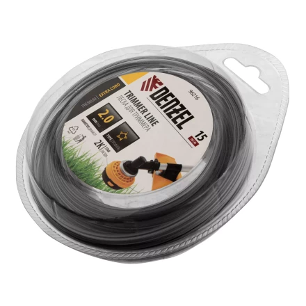 Леска для триммера двухкомпонентная звезда, 2,0мм х 15м,  FLEX CORD, Denzel 96216 купить в Новом Уренгое