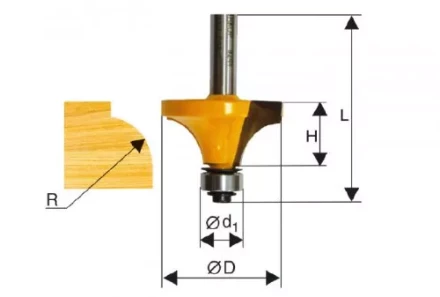 Фреза кром. калевочная ф31,8х16мм R9,5мм хв. 8мм Энкор 46236 купить в Новом Уренгое