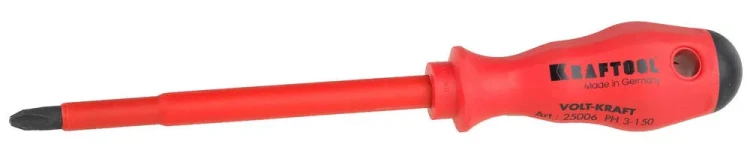 Отвертка KRAFTOOL "VOLT-KRAFT" 1000В, PH №3-150мм 25006-3-150 купить в Новом Уренгое