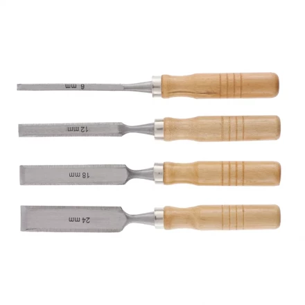 Набор стамесок 6-12-18-24 мм плоские деревянные рукоятки SPARTA 243965 купить в Новом Уренгое