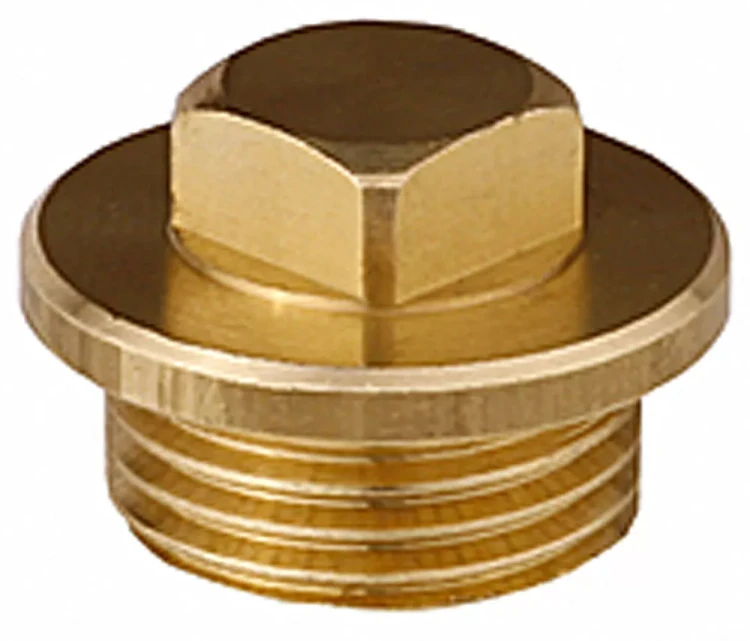 Заглушка GENERAL FITTINGS, 6-ти гранная головка с прижимной шайбой, никелированная латунь, наружная резьба, 1" 51099-1 купить в Новом Уренгое