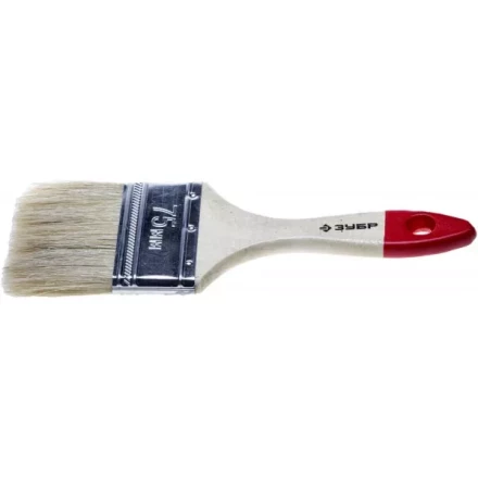 Кисть плоская ЗУБР &quot;УНИВЕРСАЛ-СТАНДАРТ &quot;, натуральная щетина, деревянная ручка, 75мм 4-01001-075 купить в Новом Уренгое