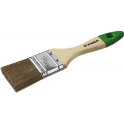 Кисть плоская ЗУБР "ЛАЗУРЬ-МАСТЕР", смешанная щетина, деревянная ручка, 50мм 4-01009-050